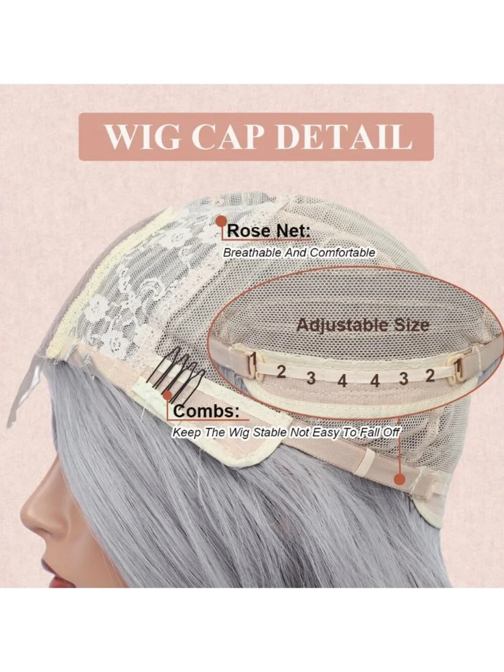 26 Inch Women's Grey Long Wavy Curly Hair Wig Halloween Cosplay